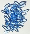 50 5x16mm Transparent Light Sapphire Dagger Beads